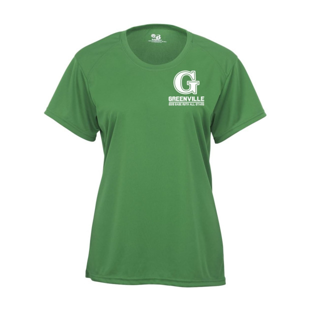 Ladies Green Performance Top | Left Chest Print | Babe Ruth Greenville All-Stars