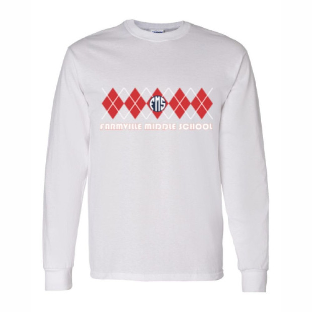 Farmville Middle School | Long-Sleeve T-Shirt | FMS Argyle Design | Multiple Colors