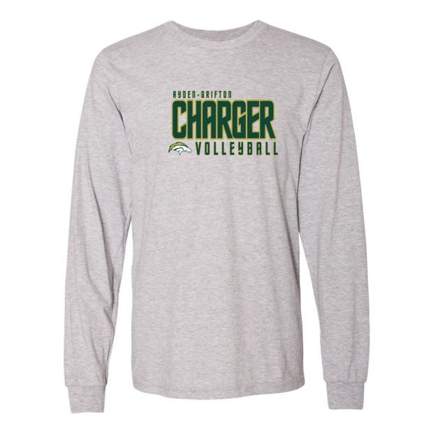 Ayden-Grifton Volleyball | Charger Word Logo | Long-Sleeve Tee