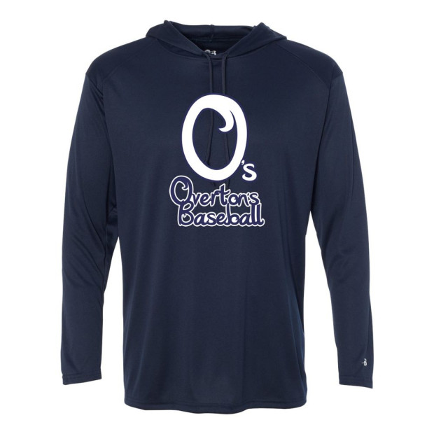 Overtons Baseball | Cursive O Logo | Long-Sleeve Hooded Tee Overtons Baseball | Cursive O Logo | Long-Sleeve Hooded Tee