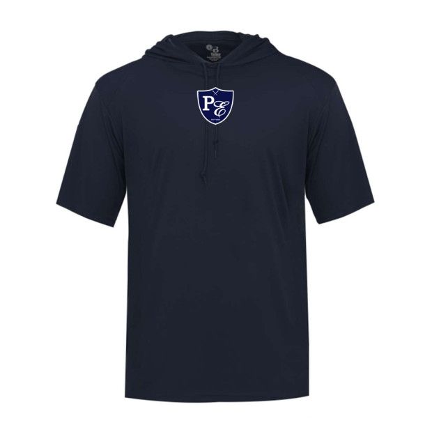 PE Baseball | Small Shield | Short-Sleeve Hooded Performance T-Shirt 