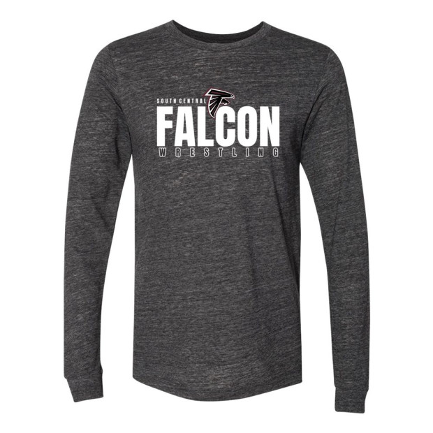 South Central Wrestling | Falcon Word Logo | Long-Sleeve Cotton T-Shirt 