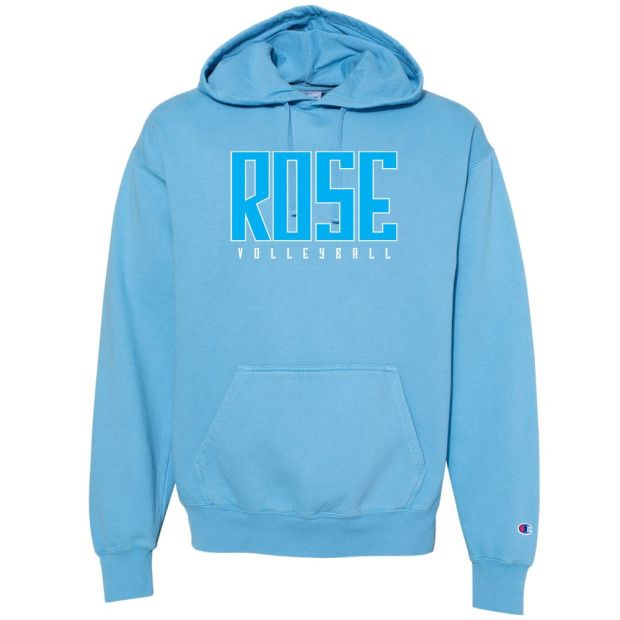 Rose Volleyball | Blue Rose | Champion - Garment Dyed Hooded Sweatshirt Rose Volleyball | Blue Rose | Champion - Garment Dyed Hooded Sweatshirt