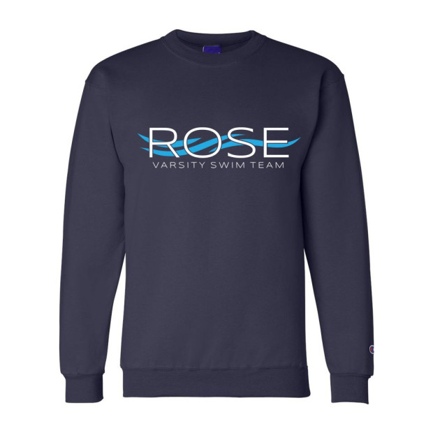 JH Rose Swimming | Rose Wave Logo | Champion Powerblend® Crewneck Sweatshirt