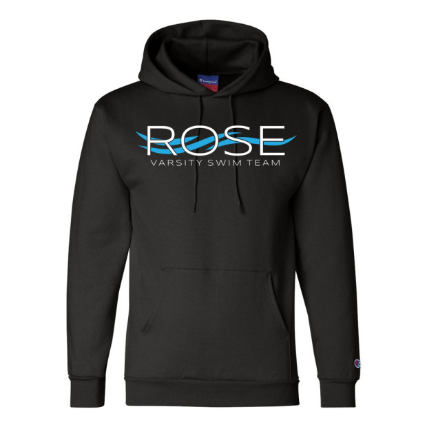 JH Rose Swimming | Rose Wave Logo | Champion Powerblend® Hooded Sweatshirt