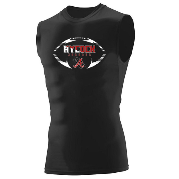 E B Aycock Football Hyperform Sleeveless Compression Shirt | Football Logo 