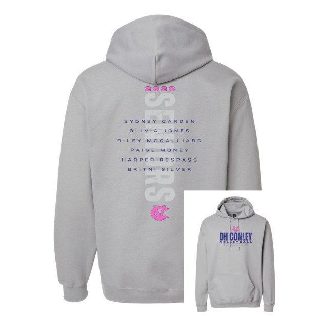 2026 Senior | DH Conley Volleyball | Cotton Hooded Sweatshirt 2026 Senior | DH Conley Volleyball | Cotton Hooded Sweatshirt