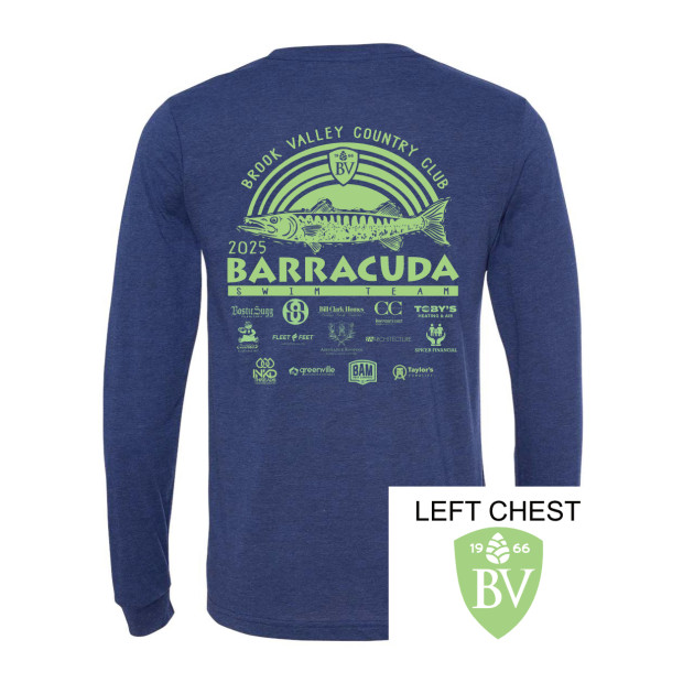 Brook Valley CC Barracuda Swim Team | Tri-Blend Long-Sleeve Tee