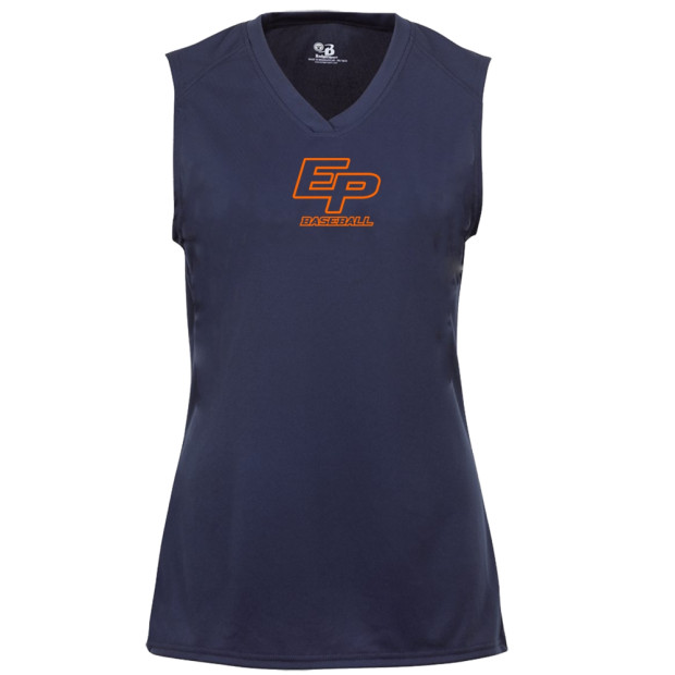 Eastern Plumbing Ladies Sleeveless V Neck Performance Tee | Small Center Logo
