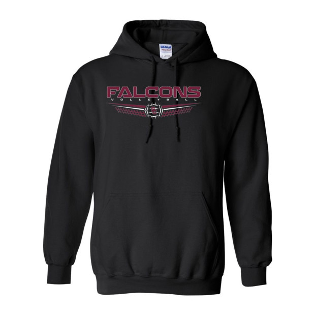 South Central Volleyball | Cotton Hooded Sweatshirt | Falcons Logo | Multiple Colors