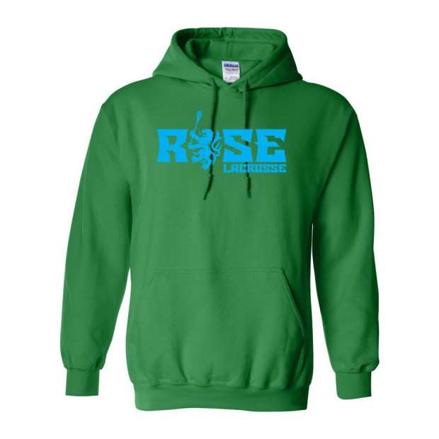 JH Rose Lacrosse | Cotton Hooded Sweatshirt | Rose Rampant Word Logo | Multiple Colors