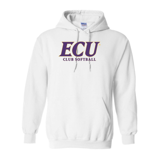 ECU Club Softball | Slant Logo | Cotton Hooded Sweatshirt