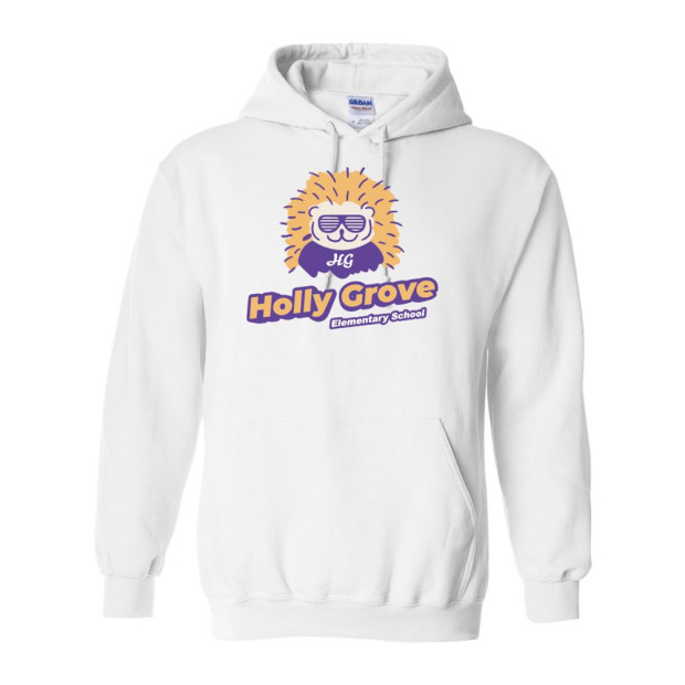 Holly Grove Elementary | Sunny Hedgie Design | Cotton Hooded Sweatshirt