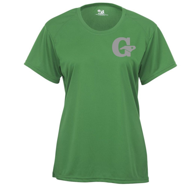 GLL All-Stars Ladies Performance Tee | Green with Grey Print