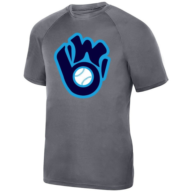 Brown & Wood Basic Performance Tee | Glove Logo | Charcoal