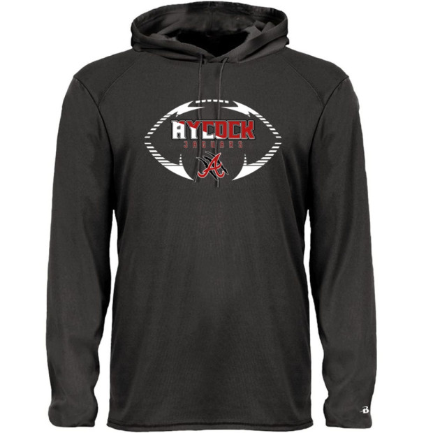 EB Aycock Football Hooded Performance T-Shirt | Football Logo