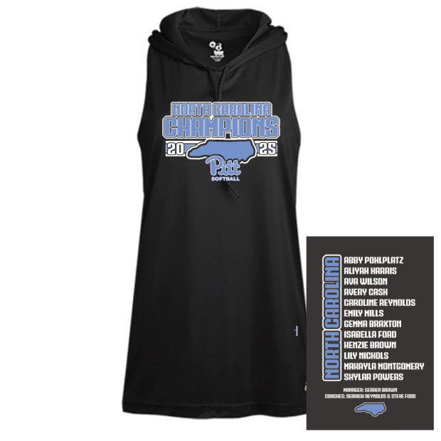 2025 North Carolina Champions | Ladies Racerback Hooded Performance Tee | Proceeds Benefit the Team