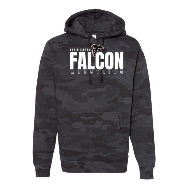 South Central Wrestling | Falcon Word Logo | Cotton Hooded Sweatshirt