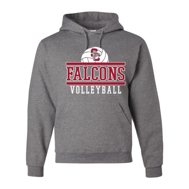 South Central Volleyball | Cotton Hooded Sweatshirt | Falcons Volleyball Logo 