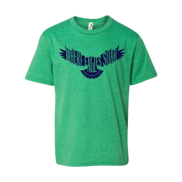Blue Eagle | Eastern Elementary Cotton Tee | Heather Green Blue Eagle | Eastern Elementary Cotton Tee | Heather Green