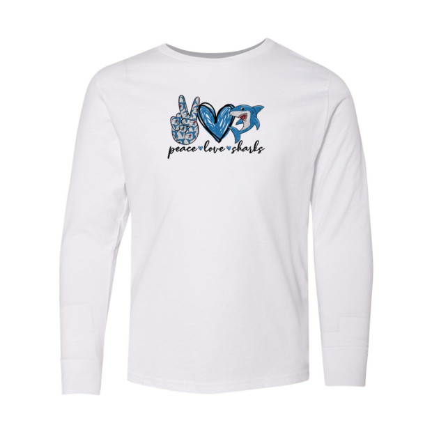 Ridgewood Elementary School | Peace, Love, Sharks | Long-Sleeve Tee