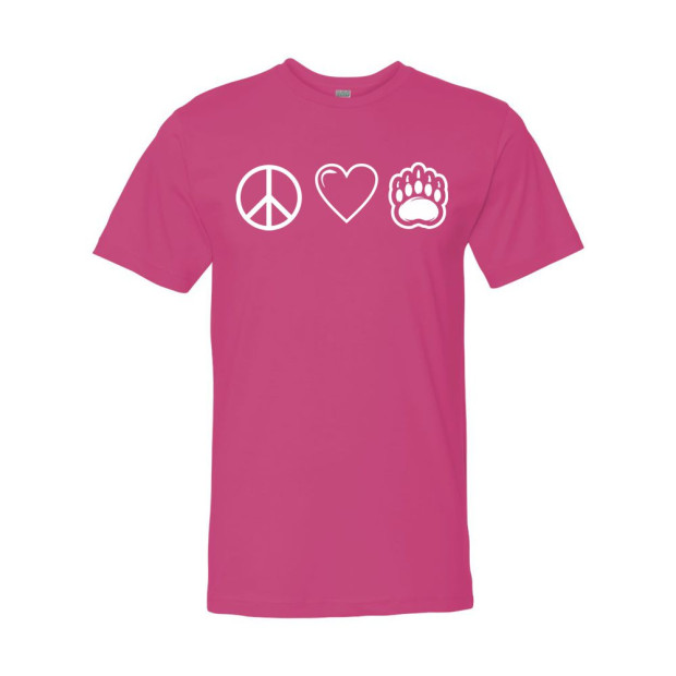 WH Robinson | Peace, Love, & Bears | Cotton T-Shirt | Multiple Colors