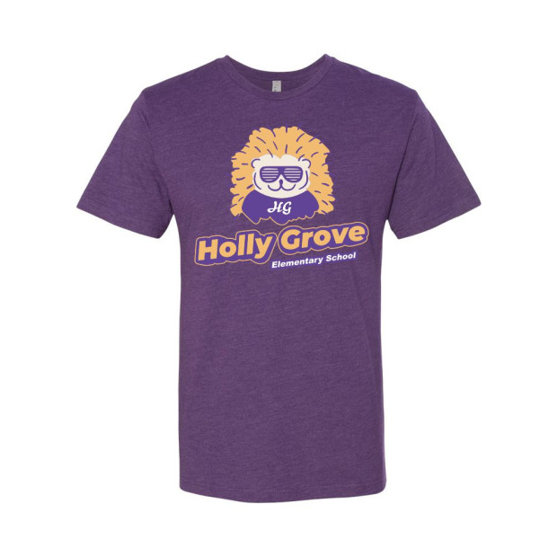 Holly Grove Elementary | Sunny Hedgie Design | Cotton T-Shirt Holly Grove Elementary | Sunny Hedgie Design | Cotton T-Shirt
