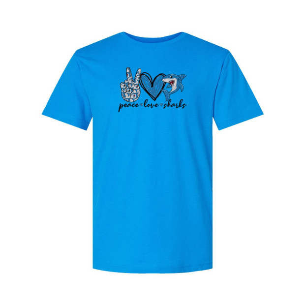 Ridgewood Elementary | Peace, Love, Sharks | Short-Sleeve Cotton Tee
