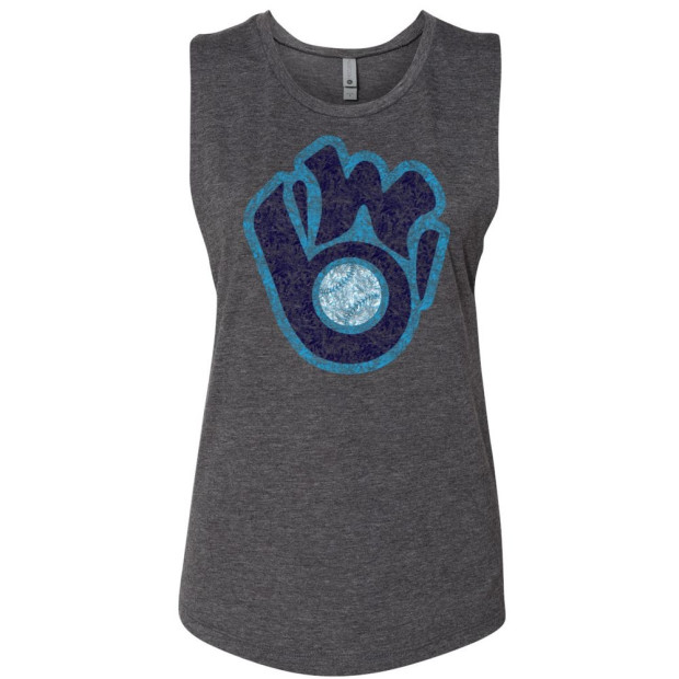 Brown & Wood Baseball Women's Muscle Tank | Distressed Glove