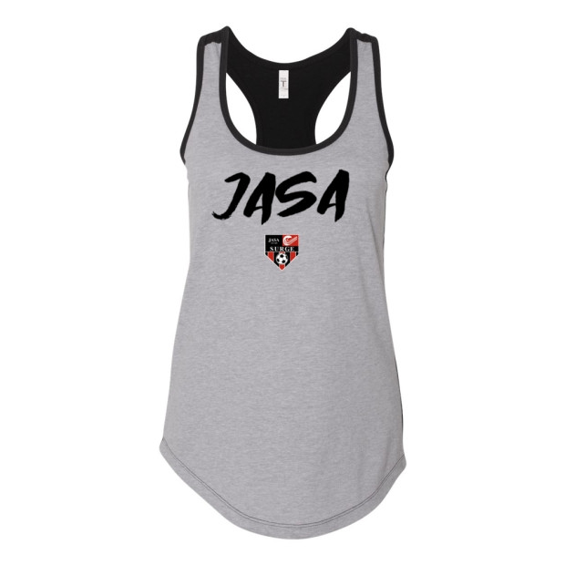 JASA Soccer | Brush Logo |  Colorblocked Racerback Tank