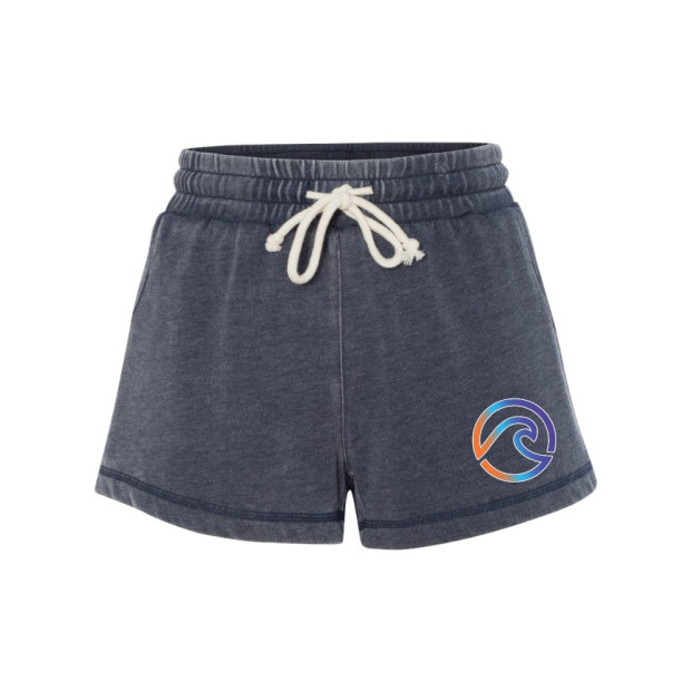 EC Beach | Women’s Enzyme-Washed Rally Shorts | Orange Wave EC Beach | Women’s Enzyme-Washed Rally Shorts | Orange Wave