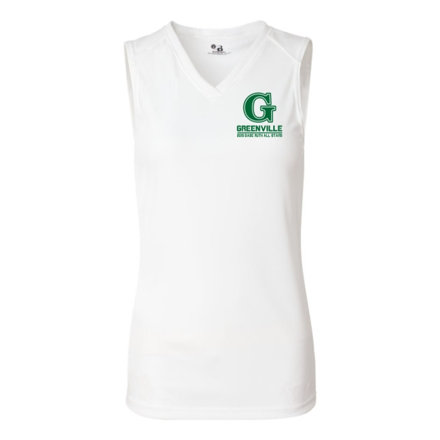 Ladies White Performance Tank | Left Chest Print | Babe Ruth Greenville All-Stars