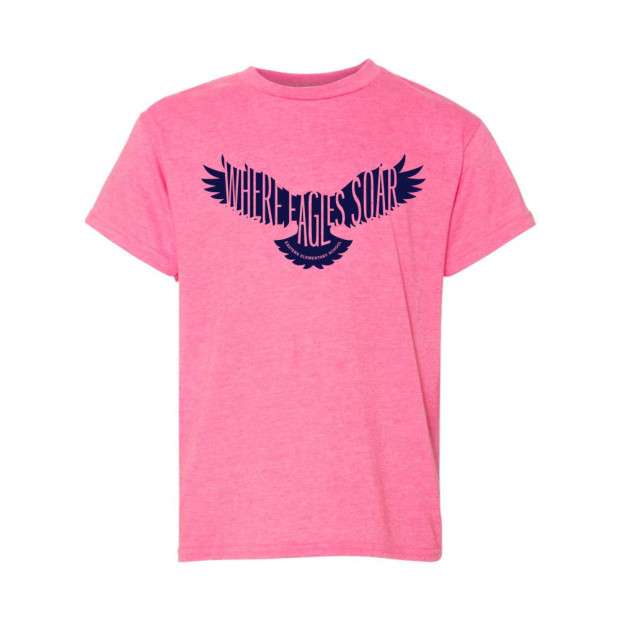 Blue Eagle | Eastern Elementary Cotton Tee | Heather Hot Pink Blue Eagle | Eastern Elementary Cotton Tee | Heather Hot Pink
