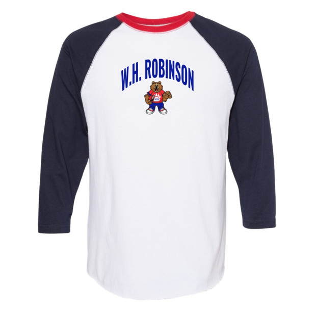 WHR Raglan Sleeve Tee | Cartoon Bear | Red/White/Blue