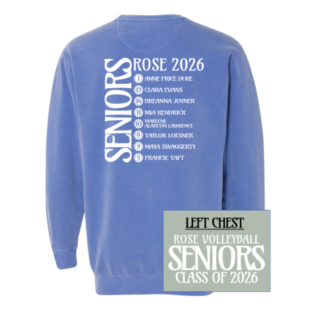 Rose Volleyball | Class of 2026 | Comfort Colors Crewneck Sweatshirt