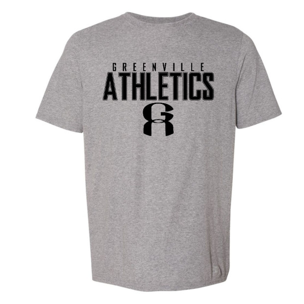 GA Grey Russell Athletic Tee | Word Logo