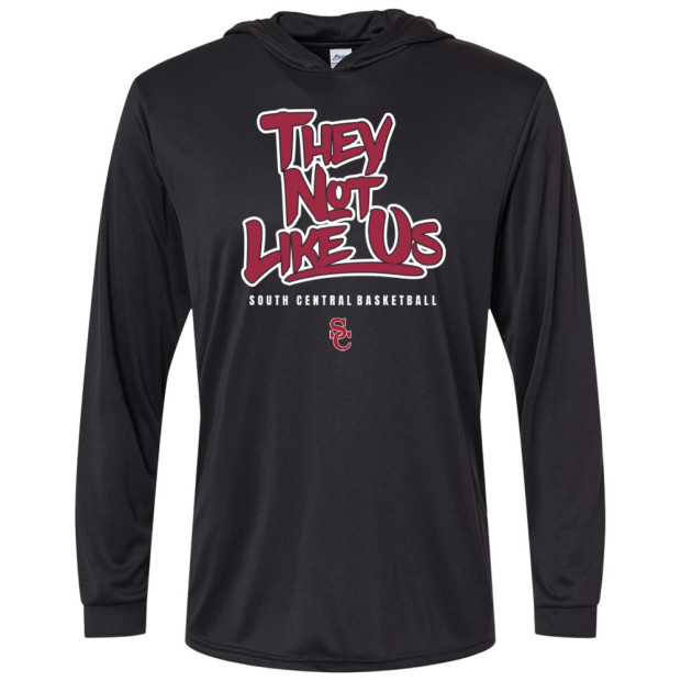 South Central Basketball | Not Like Us Design | Hooded Performance Tee