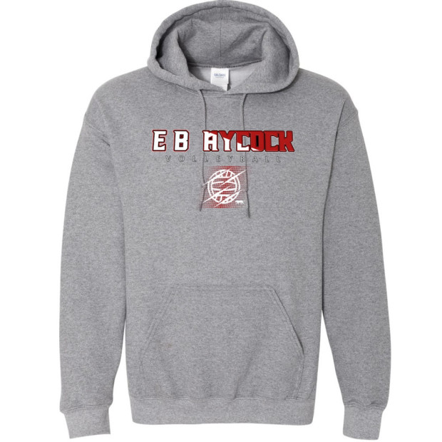EB Aycock Cotton Hooded Sweatshirt | Volleyball Word Logo | Multiple Colors