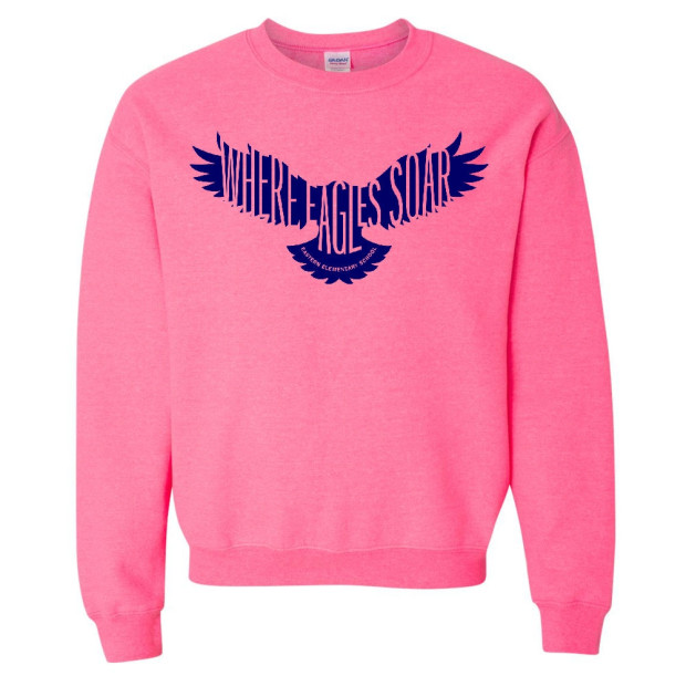 Blue Eagle | Eastern Elementary Crewneck Sweatshirt | Pink Blue Eagle | Eastern Elementary Crewneck Sweatshirt | Pink