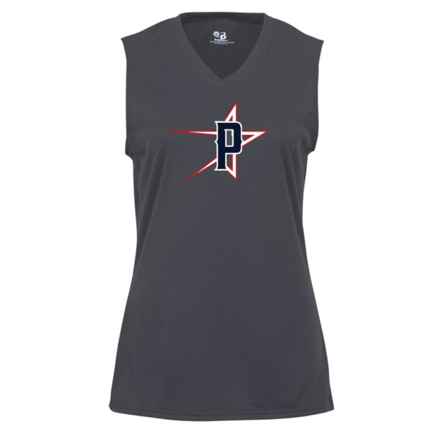 All American Prospects | Star Logo | Ladies Sleeveless V Neck Performance Tee All American Prospects | Star Logo | Ladies Sleeveless V Neck Performance Tee