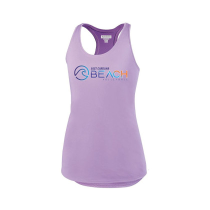 EC Beach | Women's Sojourner Tank | Orange Wave Word Logo