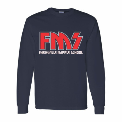 Farmville Middle School | Long-Sleeve T-Shirt | FMS Kiss Design | Multiple Colors