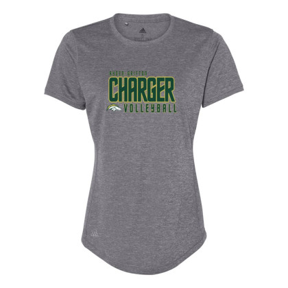 Ayden-Grifton Volleyball | Charger Word Logo | Adidas Sport Tee | Ladies & Unisex