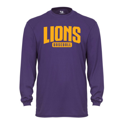 Lions Baseball | Word Arch Logo | Long-Sleeve Performance Tee