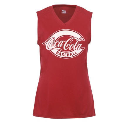 Coke Ladies Sleeveless V-Neck Performance Tee