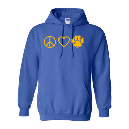 Sugg Bundy Elementary Cotton Hooded Sweatshirt | Peace, Love, Paws | Multiple Colors