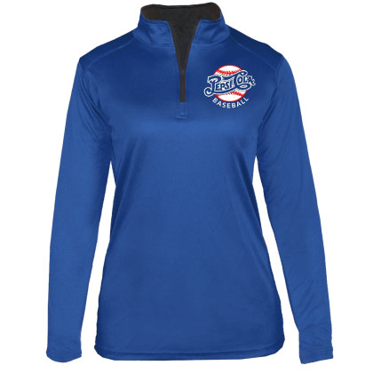Pepsi Circle Logo Ladies 1/4 Zip Long-Sleeve Performance Tee