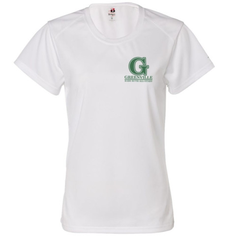 Ladies White Performance Top | Left Chest Print | Babe Ruth Greenville All-Stars