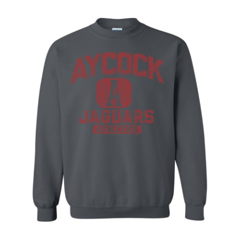 Distressed Aycock Jaguars Athletics - Heavy Blend Crewneck Sweatshirt | Multiple Colors