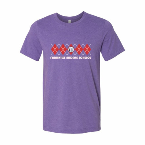 Farmville Middle School | Short-Sleeve T-Shirt | Argyle Design | Multiple Colors